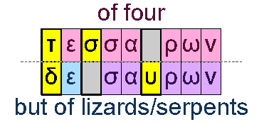 Four and lizard