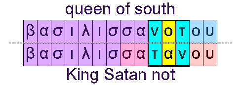 Queen of nouth and King Satan not