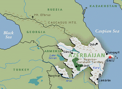 Map: Baku on the Caspian Sea
