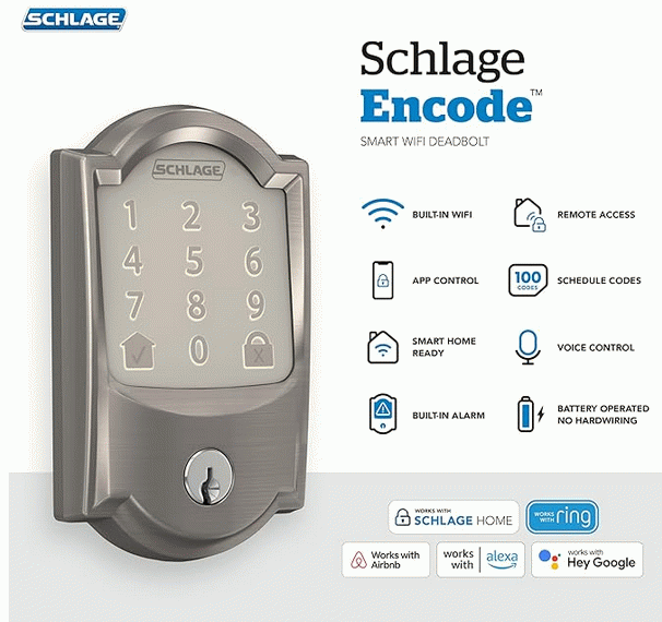 Schlage Encode Smart WiFi deadbolt lock