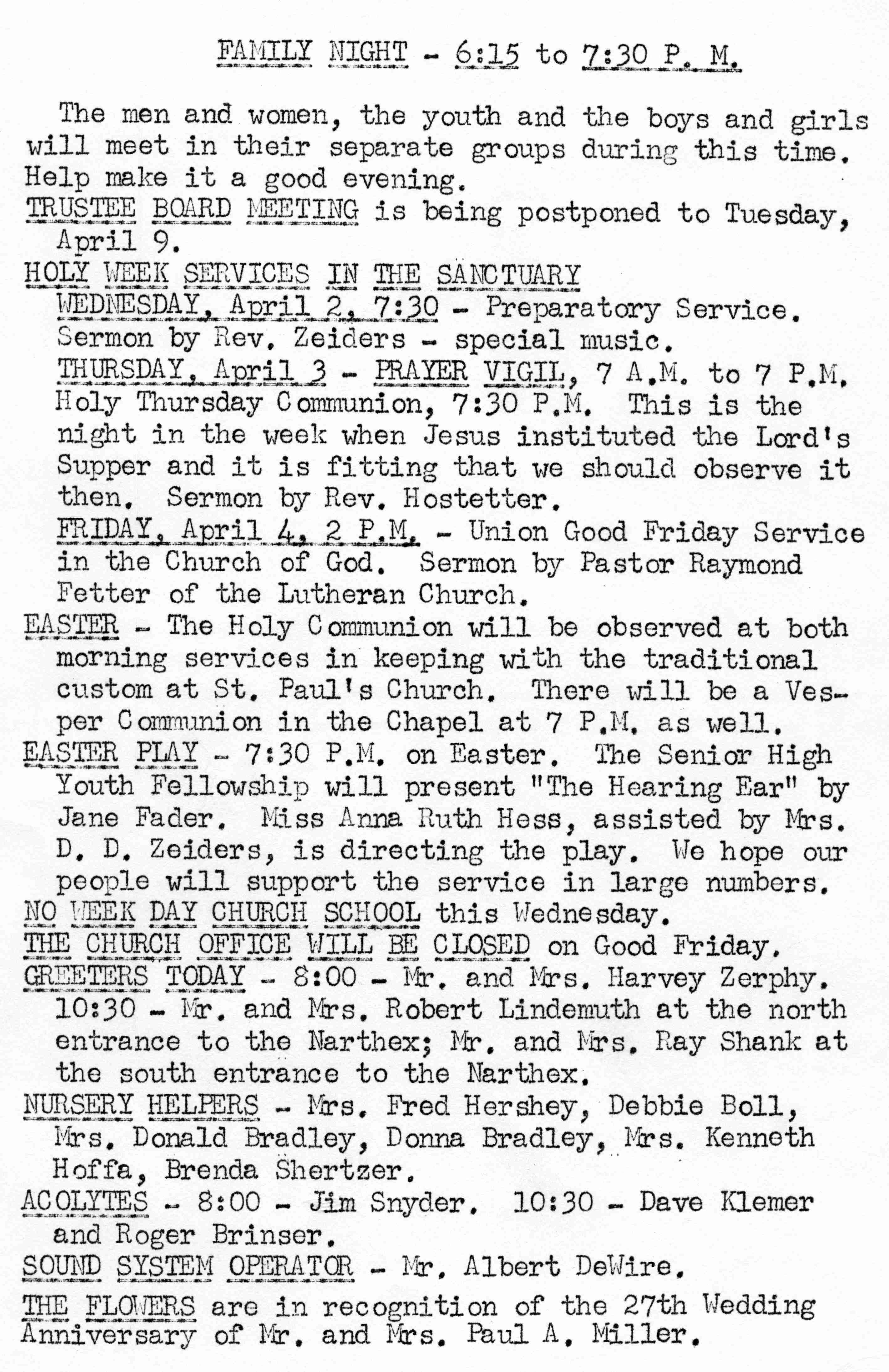 March 30, 1969: Palm Sunday